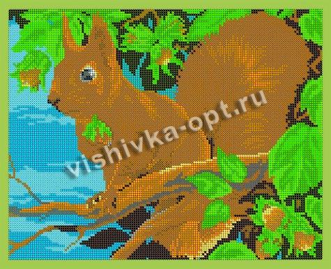 ВЛ-145П «Лесная белка» 30*24см схема для вышивания бисером «Вышивочка» (1шт) цвет:ВЛ-145П