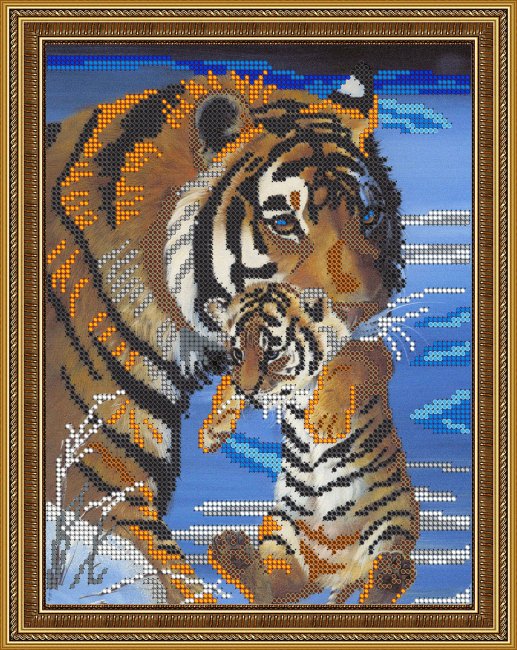 «Светлица» набор для вышивания бисером №177 «Тигры» бисер Чехия 24*19см (1шт) цвет:177