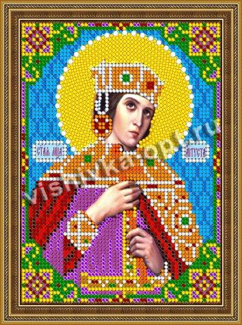 «Светлица» рисунок на ткани для вышивания бисером 742М «Св. Августа» 12*16см (1шт) цвет:742М