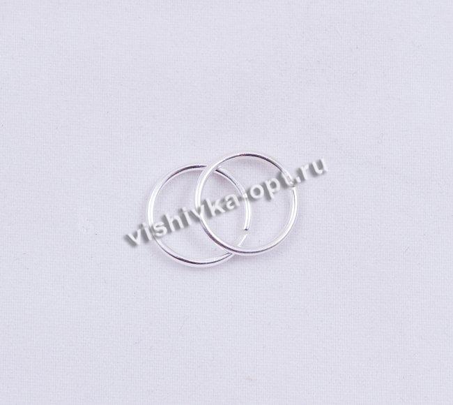 Колечко для бус S14 одинарное d 14мм (50шт) цвет:серебро