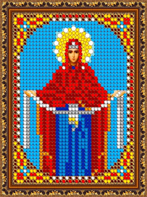 «Светлица» набор для вышивания бисером 8354ЛМ «Прсв. Богородица Покрова» бисер Чехия 7,5*10см (1шт) цвет:8354ЛМ