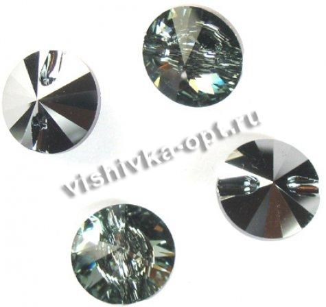 Пуговица 3015 10мм M-Foiled (1шт) цвет:215-Black Diamond