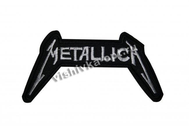 Термоаппликация вышитая R2454 "METALLICA" 10.5*5.5см (1шт) цвет:1-черный/белый