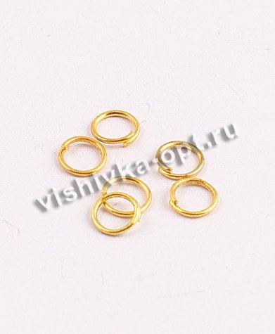 Колечко для бус S13 одинарное d 5мм (100шт) цвет:золото