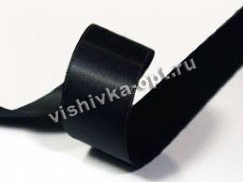 Лента атласная 6мм (1кат*30ярд) цвет:3173-черный