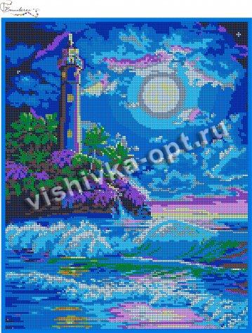 ВЛ-061П «Ночной маяк» 30*38см схема на атласе для вышивания бисером «Вышивочка» (1шт) цвет:ВЛ-061П